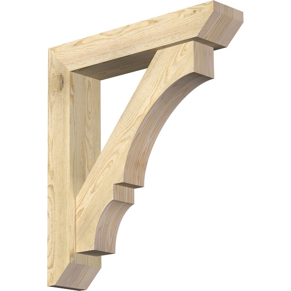 Ekena Millwork Balboa Slat Rough Sawn Bracket w/ Offset Brace, Douglas Fir, 6"W x 28"D x 32"H BKT0604X28X32BOA06RDF - main